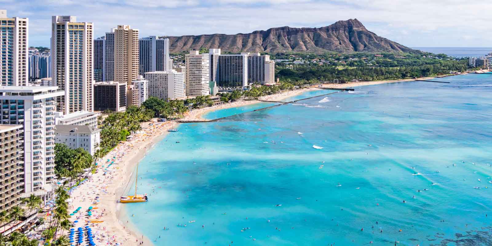 Aerial view of Honolulu Hawaii