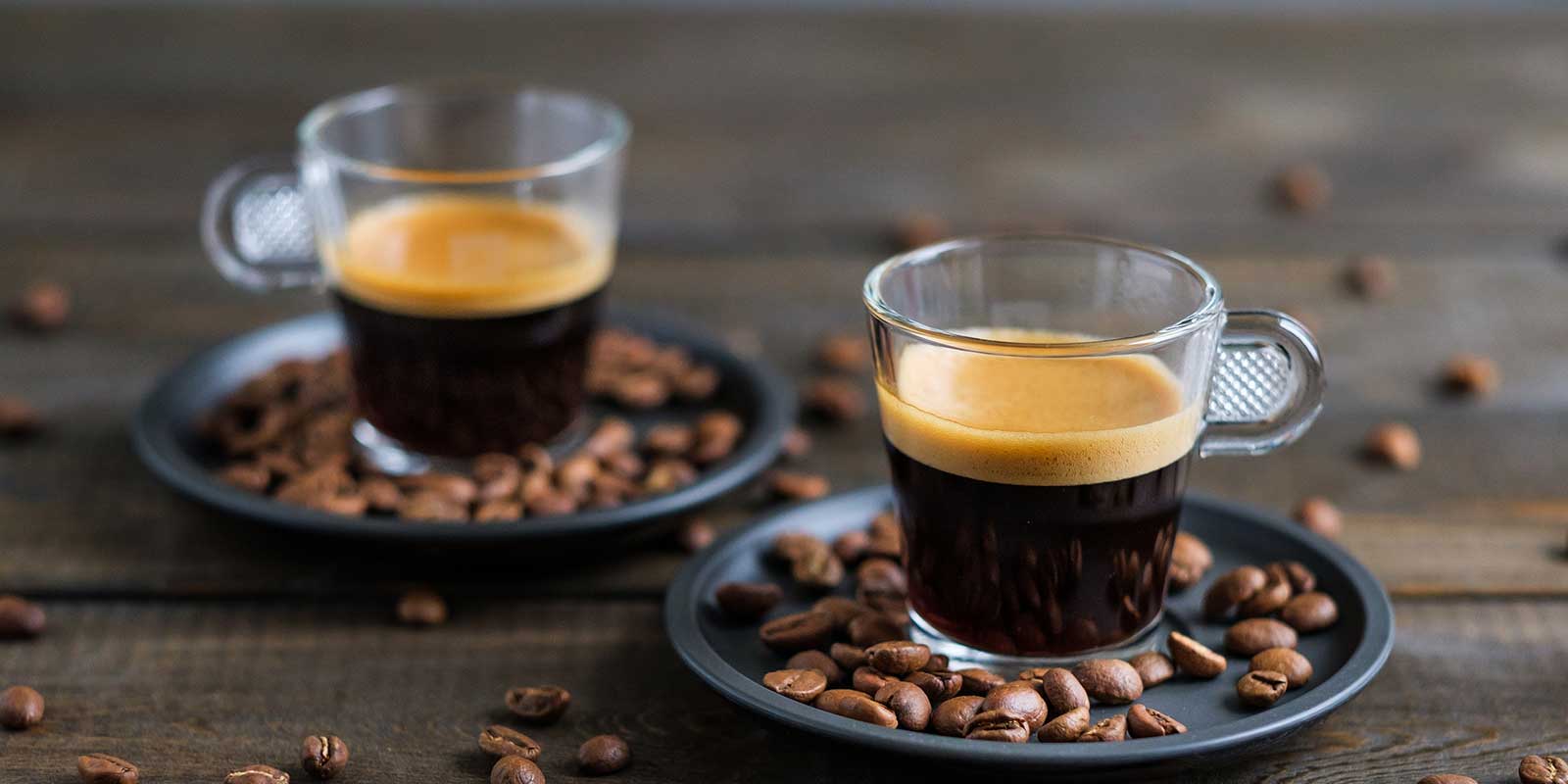 Cup of espresso made from a Flavia coffee machine