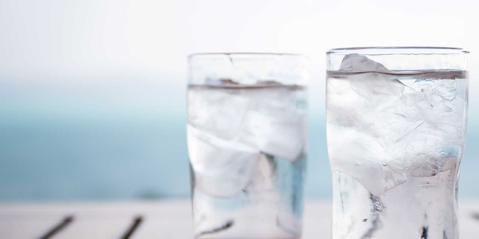 Glasses of water that have gone through ultraviolet water purification