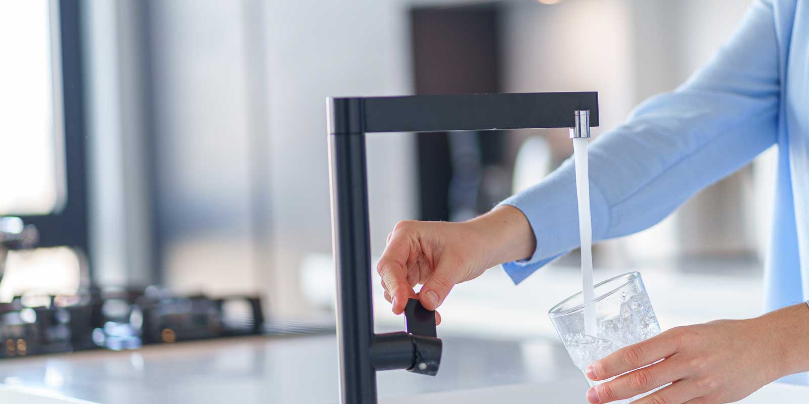 Water being poured after going through a water deionization process