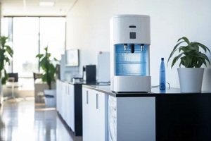 bottleless water cooler on the desk in the office