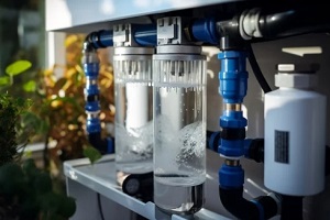 compact water softening and filtration system